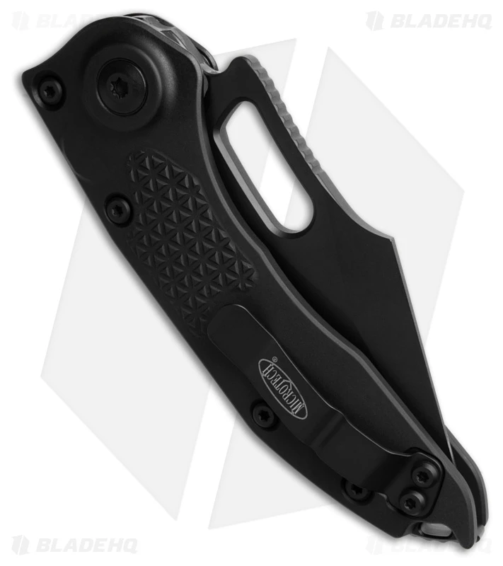 Microtech Stitch Automatic Knife Black Aluminum (3.75" Black Serr) 3 Microtech Stitch Automatic Knife Black Aluminum (3.75" Black Serr) - Image 3
