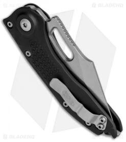 Microtech Stitch Automatic Knife Black (3.75" Stonewash) 169-10 6 Microtech Stitch Automatic Knife Black (3.75" Stonewash) 169-10 -Microtech Microtech Stitch Black SW 169 10 BHQ 71981 jr side