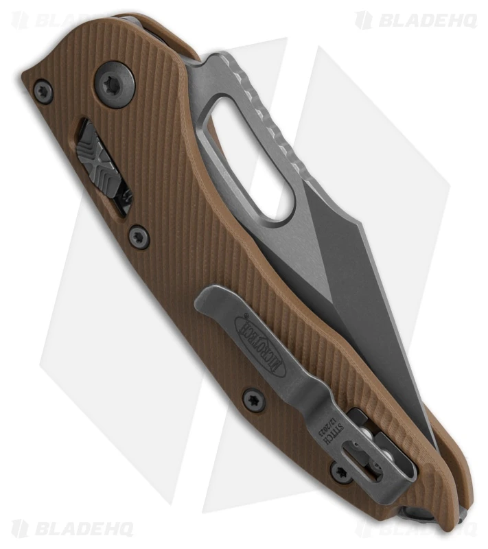 Microtech Stitch Ram-Lok Knife Fluted Tan G-10 (3.75" Apocalyptic) 3 Microtech Stitch Ram-Lok Knife Fluted Tan G-10 (3.75" Apocalyptic) - Image 3