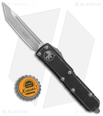 Microtech T/E OTF Tanto Automatic Knife Distressed Black (3.1" Apocalyptic) 4 Microtech T/E OTF Tanto Automatic Knife Distressed Black (3.1" Apocalyptic) - Image 4
