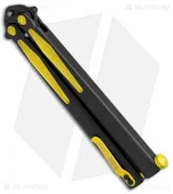 Microtech Tachyon III Balisong Butterfly Knife BM (4.5" Black/Yellow) 173-1BM 6 Microtech Tachyon III Balisong Butterfly Knife BM (4.5" Black/Yellow) 173-1BM -Microtech Microtech Tachyon III Balisong Butterfly BM Black Yellow 173 1BM BHQ 71983 jr side