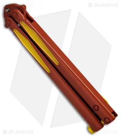 Microtech Tachyon III Balisong Butterfly Flash (4.5" Red/Yellow) 173-1FL 2 Microtech Tachyon III Balisong Butterfly Flash (4.5" Red/Yellow) 173-1FL - Image 2
