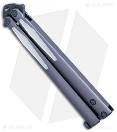 Microtech Tachyon III Balisong Butterfly Knife (4.5" Gray Full Serr) 173-D3GW 2 Microtech Tachyon III Balisong Butterfly Knife (4.5" Gray Full Serr) 173-D3GW - Image 2
