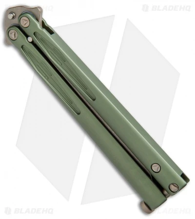 Microtech Tachyon III Balisong Butterfly OD Green (4.5" Bronze) 173-13OD 2 Microtech Tachyon III Balisong Butterfly OD Green (4.5" Bronze) 173-13OD - Image 2