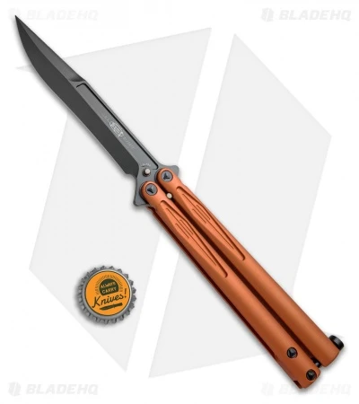 Microtech Tachyon III Balisong Butterfly Orange (4.5" Black) 173-1DLCOR 4 Microtech Tachyon III Balisong Butterfly Orange (4.5" Black) 173-1DLCOR - Image 4