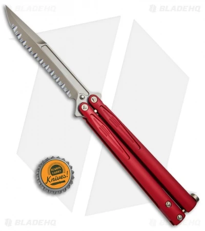 Microtech Tachyon III Balisong Butterfly Red (4.5" Bronze Full Serr) 173-15RD 4 Microtech Tachyon III Balisong Butterfly Red (4.5" Bronze Full Serr) 173-15RD - Image 4