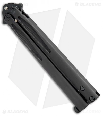 Microtech Tachyon III Balisong Butterfly Knife Tactical (4.5" Black Serr) 173-2T 2 Microtech Tachyon III Balisong Butterfly Knife Tactical (4.5" Black Serr) 173-2T - Image 2