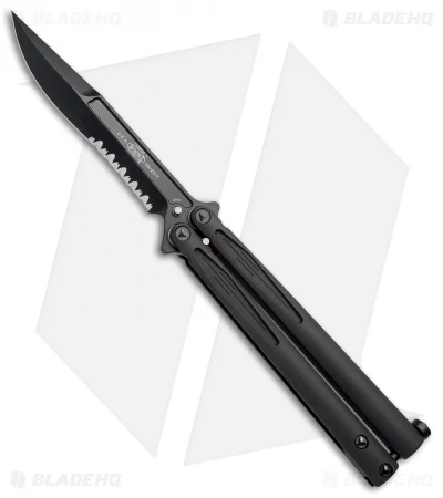 Microtech Tachyon III Balisong Butterfly Knife Tactical (4.5" Black Serr) 173-2T 1 Microtech Tachyon III Balisong Butterfly Knife Tactical (4.5" Black Serr) 173-2T