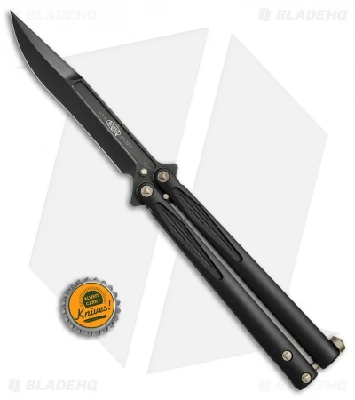 Microtech Tachyon III Balisong Butterfly Knife Bronze Hardware (4.5" Black) 4 Microtech Tachyon III Balisong Butterfly Knife Bronze Hardware (4.5" Black) - Image 4