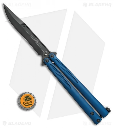 Microtech Tachyon III Balisong Butterfly Knife Blue (4.5" Black) 173-1DLCBL 4 Microtech Tachyon III Balisong Butterfly Knife Blue (4.5" Black) 173-1DLCBL - Image 4