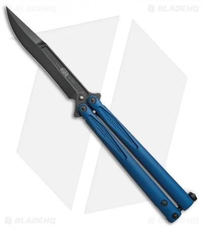 Microtech Tachyon III Balisong Butterfly Knife Blue (4.5" Black) 173-1DLCBL 1 Microtech Tachyon III Balisong Butterfly Knife Blue (4.5" Black) 173-1DLCBL
