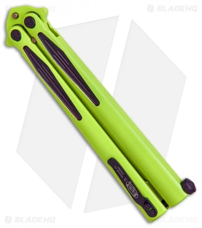 Microtech Tachyon III Balisong Butterfly Incredible (4.5" Green/Purple) 173-1IH 3 Microtech Tachyon III Balisong Butterfly Incredible (4.5" Green/Purple) 173-1IH - Image 3