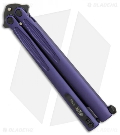 Microtech Tachyon III Balisong Butterfly Knife Purple (4.5" Black) 173-1DLCPU 3 Microtech Tachyon III Balisong Butterfly Knife Purple (4.5" Black) 173-1DLCPU - Image 3