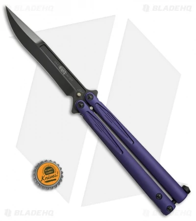 Microtech Tachyon III Balisong Butterfly Knife Purple (4.5" Black) 173-1DLCPU 4 Microtech Tachyon III Balisong Butterfly Knife Purple (4.5" Black) 173-1DLCPU - Image 4