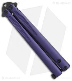 Microtech Tachyon III Balisong Butterfly Knife Purple (4.5" Black) 173-1DLCPU 5 Microtech Tachyon III Balisong Butterfly Knife Purple (4.5" Black) 173-1DLCPU -Microtech Microtech Tachyon III purple black BHQ 71370 er spine