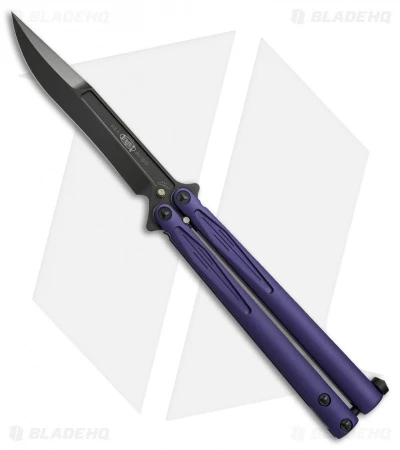 Microtech Tachyon III Balisong Butterfly Knife Purple (4.5" Black) 173-1DLCPU 1 Microtech Tachyon III Balisong Butterfly Knife Purple (4.5" Black) 173-1DLCPU