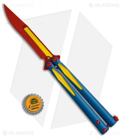 Microtech Tachyon III Balisong Butterfly Super (4.5" Red/Blue/Yellow) 173-13SM 4 Microtech Tachyon III Balisong Butterfly Super (4.5" Red/Blue/Yellow) 173-13SM - Image 4