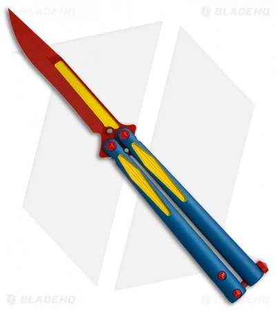 Microtech Tachyon III Balisong Butterfly Super (4.5" Red/Blue/Yellow) 173-13SM 1 Microtech Tachyon III Balisong Butterfly Super (4.5" Red/Blue/Yellow) 173-13SM