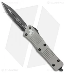 Microtech Troodon D/E OTF Automatic Knife Gray Titanium (3" Black) 138-1TG