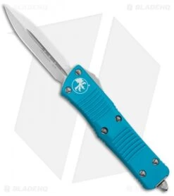 Microtech Troodon D/E OTF Automatic Knife Turquoise (3" Stonewash)