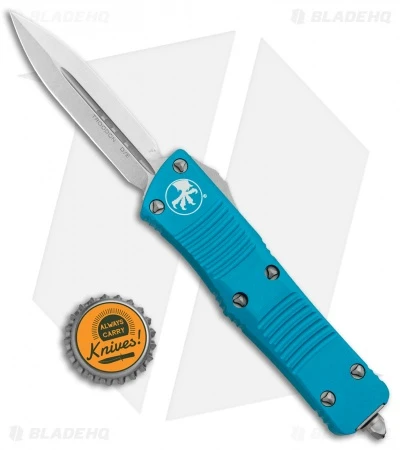 Microtech Troodon D/E OTF Automatic Knife Turquoise (3" Stonewash) 4 Microtech Troodon D/E OTF Automatic Knife Turquoise (3" Stonewash) - Image 4