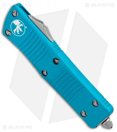 Microtech Troodon D/E OTF Automatic Knife Turquoise (3" Stonewash) 2 Microtech Troodon D/E OTF Automatic Knife Turquoise (3" Stonewash) - Image 2