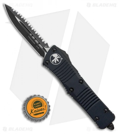 Microtech Troodon D/E OTF Automatic Knife Tactical (3" Black Full Serr) 138-3T 4 Microtech Troodon D/E OTF Automatic Knife Tactical (3" Black Full Serr) 138-3T - Image 4