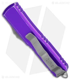 Microtech UTX-85 D/E OTF Automatic Knife Distressed Purple (3.1" Apocalyptic SW) 6 Microtech UTX-85 D/E OTF Automatic Knife Distressed Purple (3.1" Apocalyptic SW) -Microtech Microtech UTX 85 DE OTF Auto Distressed Purple Apocalyptic BHQ 178754 jr side