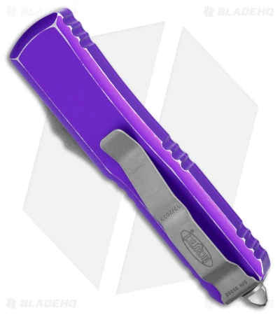 Microtech UTX-85 D/E OTF Automatic Knife Distressed Purple (3.1" Apocalyptic SW) 3 Microtech UTX-85 D/E OTF Automatic Knife Distressed Purple (3.1" Apocalyptic SW) - Image 3