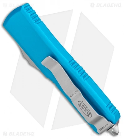 Microtech UTX-85 S/E OTF Automatic Knife Turquoise (3.125" Satin Serr) 3 Microtech UTX-85 S/E OTF Automatic Knife Turquoise (3.125" Satin Serr) - Image 3