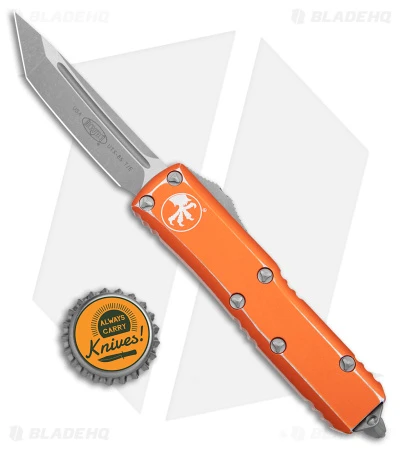 Microtech UTX-85 T/E OTF Automatic Knife Distressed Orange (3.1" Apocalyptic SW) 4 Microtech UTX-85 T/E OTF Automatic Knife Distressed Orange (3.1" Apocalyptic SW) - Image 4