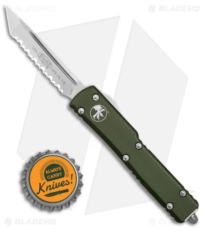 Microtech UTX-70 D/A Tanto OTF Automatic Knife OD Green (2.4" SW Full Serr) 4 Microtech UTX-70 D/A Tanto OTF Automatic Knife OD Green (2.4" SW Full Serr) - Image 4