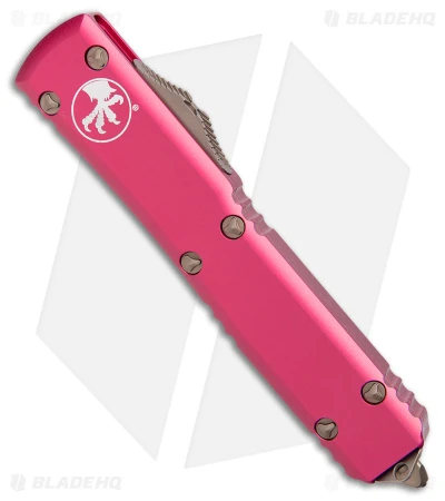 Microtech Ultratech D/E OTF Automatic Knife Pink (3.4" Bronze) 2 Microtech Ultratech D/E OTF Automatic Knife Pink (3.4" Bronze) - Image 2