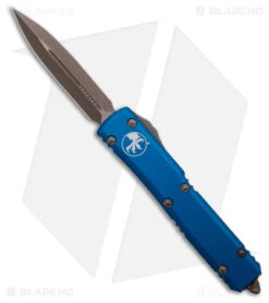 Microtech Ultratech D/E OTF Automatic Knife Blue (3.4" Bronze Apocalyptic)