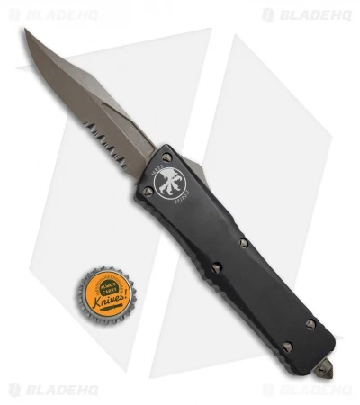 Microtech Combat Troodon Bowie OTF Automatic Knife (3.8" Bronze Serr) 146-14 4 Microtech Combat Troodon Bowie OTF Automatic Knife (3.8" Bronze Serr) 146-14 - Image 4
