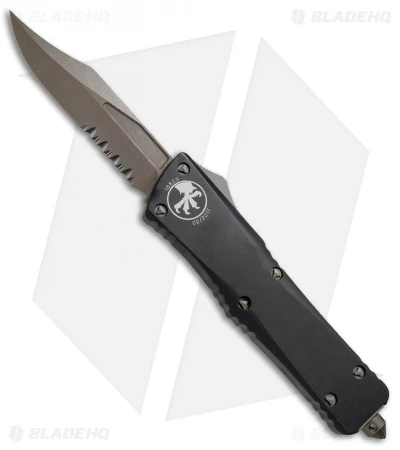 Microtech Combat Troodon Bowie OTF Automatic Knife (3.8" Bronze Serr) 146-14 1 Microtech Combat Troodon Bowie OTF Automatic Knife (3.8" Bronze Serr) 146-14