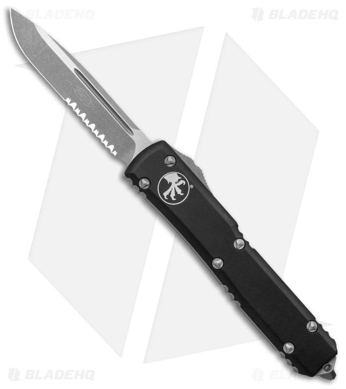 Microtech Ultratech S/E OTF Automatic Knife (3.4" Apocalyptic Serr) 121-11AP 1 Microtech Ultratech S/E OTF Automatic Knife (3.4" Apocalyptic Serr) 121-11AP