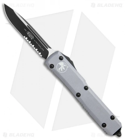 Microtech Ultratech S/E OTF Automatic Gray CC (3.4" Black Serr) 1 Microtech Ultratech S/E OTF Automatic Gray CC (3.4" Black Serr)