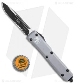 Microtech Ultratech S/E OTF Automatic Gray CC (3.4" Black Serr) 7 Microtech Ultratech S/E OTF Automatic Gray CC (3.4" Black Serr) -Microtech Microtech Ultratech SE OTF Auto Gray CC Black Serr 121 2GY BHQ 93230 jr bottlecap 1