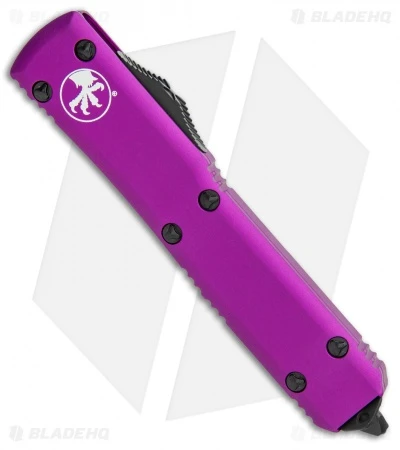 Microtech Ultratech Drop Point D/A OTF Automatic Knife Violet (3.4" Black) 2 Microtech Ultratech Drop Point D/A OTF Automatic Knife Violet (3.4" Black) - Image 2
