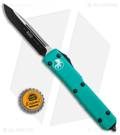 Microtech Ultratech S/E OTF Automatic Knife Turquoise CC (3.4" Black) 4 Microtech Ultratech S/E OTF Automatic Knife Turquoise CC (3.4" Black) - Image 4