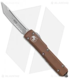 Microtech Ultratech T/E OTF Automatic Knife Tan CC (3.4" Stonewash Serr)
