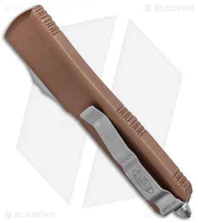 Microtech Ultratech T/E OTF Automatic Knife Tan CC (3.4" Stonewash Serr) 3 Microtech Ultratech T/E OTF Automatic Knife Tan CC (3.4" Stonewash Serr) - Image 3