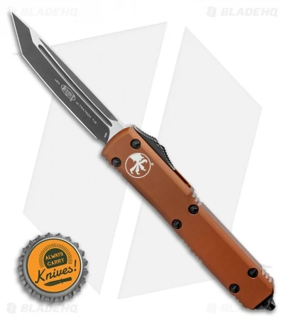 Microtech Ultratech Tanto T/E OTF Automatic Knife Tan CC (3.4" Black) 123-1TA 4 Microtech Ultratech Tanto T/E OTF Automatic Knife Tan CC (3.4" Black) 123-1TA - Image 4