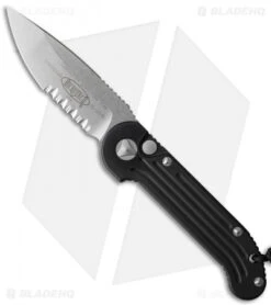 Microtech LUDT Automatic Knife Black (3.4" Stonewash Serr) 135-11