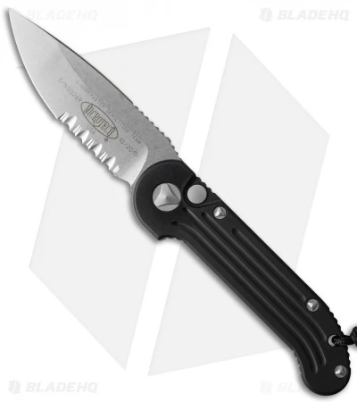 Microtech LUDT Automatic Knife Black (3.4" Stonewash Serr) 135-11 1 Microtech LUDT Automatic Knife Black (3.4" Stonewash Serr) 135-11