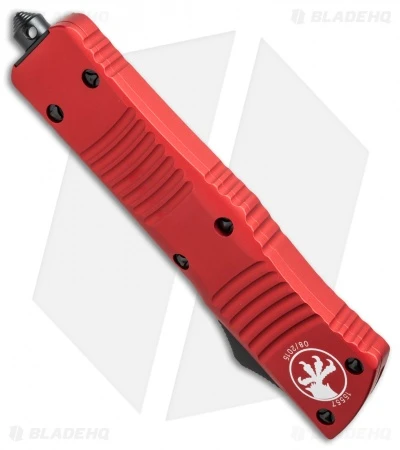 Microtech Combat Troodon S/E OTF Automatic Knife Red (3.8" Black Serr) 143-2RD 2 Microtech Combat Troodon S/E OTF Automatic Knife Red (3.8" Black Serr) 143-2RD - Image 2