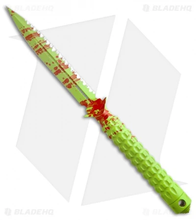 Microtech ADO Knife Zombie Green D/E Dagger Fixed Blade (4.5" Full Serr) 115-3Z 1 Microtech ADO Knife Zombie Green D/E Dagger Fixed Blade (4.5" Full Serr) 115-3Z