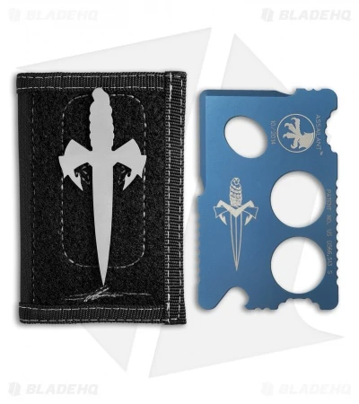 Microtech Assailant Credit Card Knife Blue Anodized Titanium & Bi-Fold Wallet 1 Microtech Assailant Credit Card Knife Blue Anodized Titanium & Bi-Fold Wallet