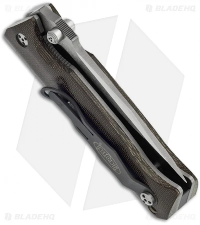 Microtech CMTX5 D/A Automatic Knife Canvas Micarta (3.5" Satin Serr) 08/2004 3 Microtech CMTX5 D/A Automatic Knife Canvas Micarta (3.5" Satin Serr) 08/2004 - Image 3